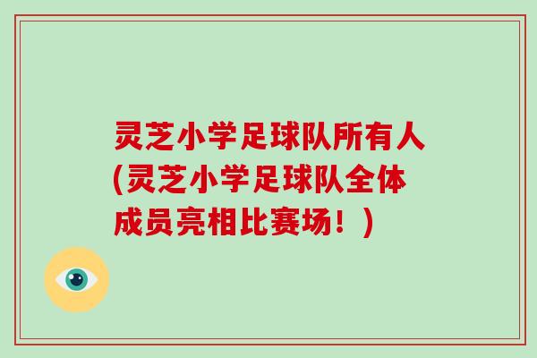 灵芝小学足球队所有人(灵芝小学足球队全体成员亮相比赛场！)