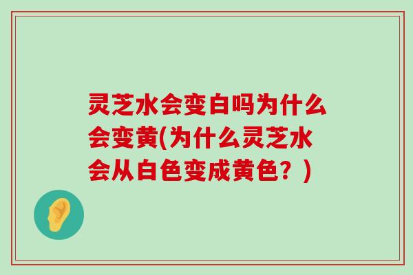 灵芝水会变白吗为什么会变黄(为什么灵芝水会从白色变成黄色？)