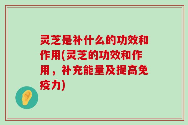 灵芝是补什么的功效和作用(灵芝的功效和作用，补充能量及提高免疫力)