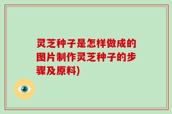 灵芝种子是怎样做成的图片制作灵芝种子的步骤及原料)