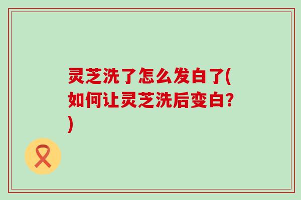 灵芝洗了怎么发白了(如何让灵芝洗后变白？)