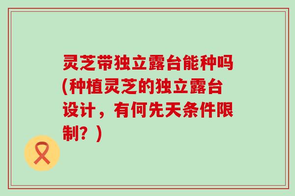 灵芝带独立露台能种吗(种植灵芝的独立露台设计，有何先天条件限制？)