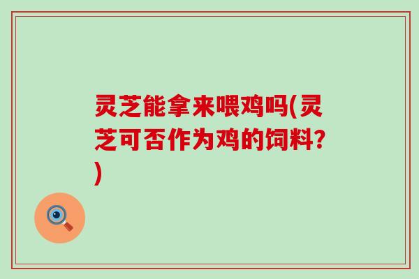 灵芝能拿来喂鸡吗(灵芝可否作为鸡的饲料？)