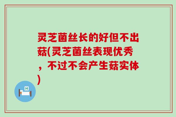 灵芝菌丝长的好但不出菇(灵芝菌丝表现优秀，不过不会产生菇实体)