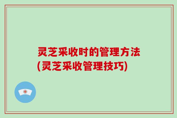 灵芝采收时的管理方法(灵芝采收管理技巧)