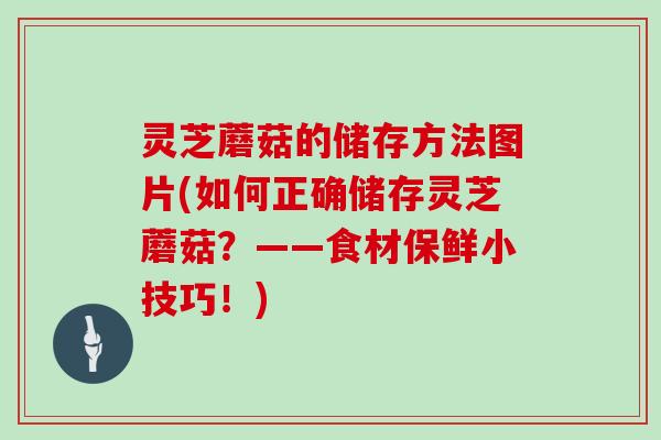 灵芝蘑菇的储存方法图片(如何正确储存灵芝蘑菇？——食材保鲜小技巧！)