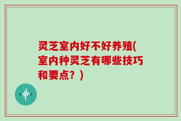 灵芝室内好不好养殖(室内种灵芝有哪些技巧和要点？)