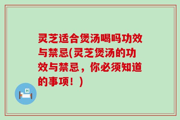 灵芝适合煲汤喝吗功效与禁忌(灵芝煲汤的功效与禁忌，你必须知道的事项！)