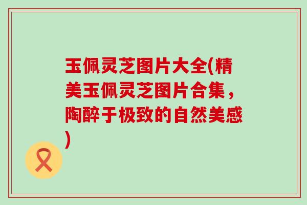 玉佩灵芝图片大全(精美玉佩灵芝图片合集，陶醉于极致的自然美感)