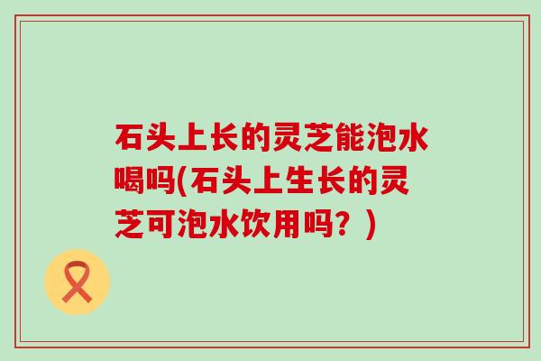 石头上长的灵芝能泡水喝吗(石头上生长的灵芝可泡水饮用吗？)