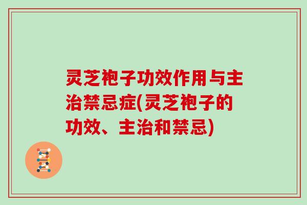 灵芝袍子功效作用与主禁忌症(灵芝袍子的功效、主和禁忌)