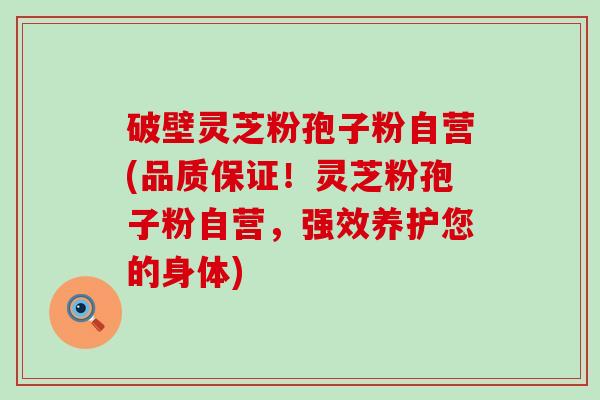 破壁灵芝粉孢子粉自营(品质保证！灵芝粉孢子粉自营，强效养护您的身体)