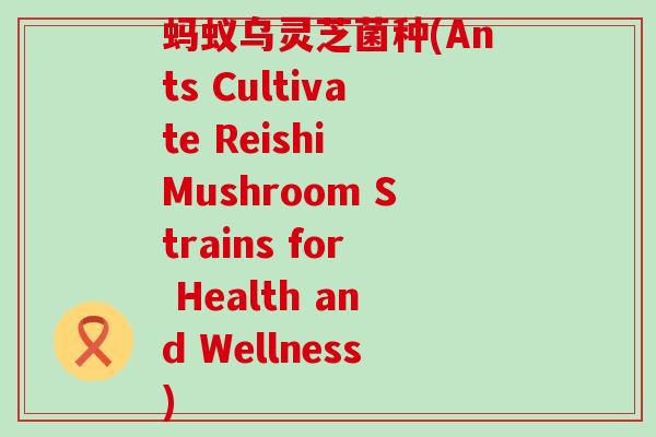 蚂蚁乌灵芝菌种(Ants Cultivate Reishi Mushroom Strains for Health and Wellness)