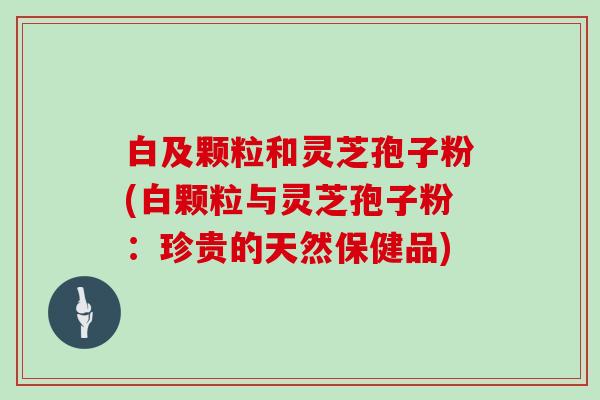 白及颗粒和灵芝孢子粉(白颗粒与灵芝孢子粉：珍贵的天然保健品)