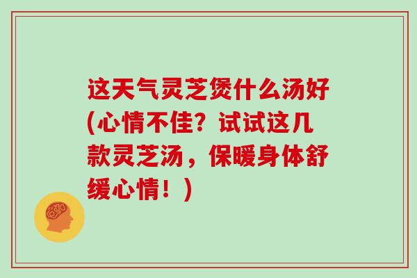 这天气灵芝煲什么汤好(心情不佳？试试这几款灵芝汤，保暖身体舒缓心情！)