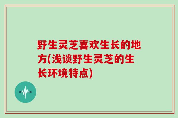 野生灵芝喜欢生长的地方(浅谈野生灵芝的生长环境特点)