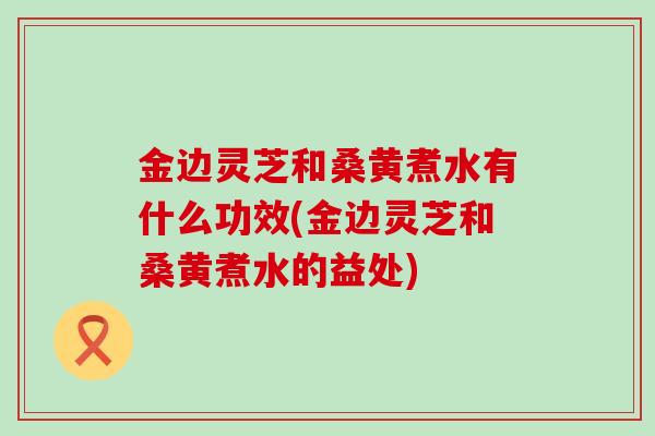 金边灵芝和桑黄煮水有什么功效(金边灵芝和桑黄煮水的益处)