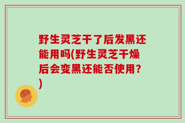 野生灵芝干了后发黑还能用吗(野生灵芝干燥后会变黑还能否使用？)