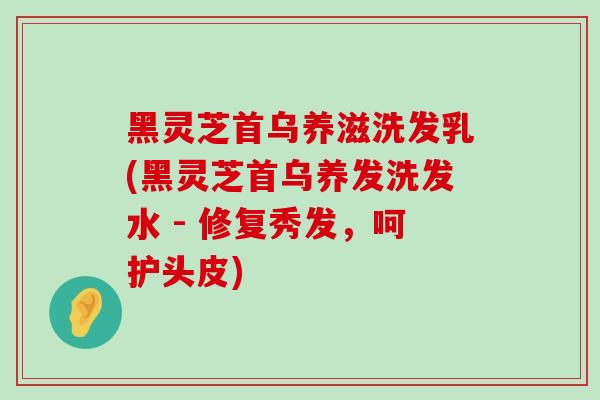 黑灵芝首乌养滋洗发乳(黑灵芝首乌养发洗发水 - 修复秀发，呵护头皮)