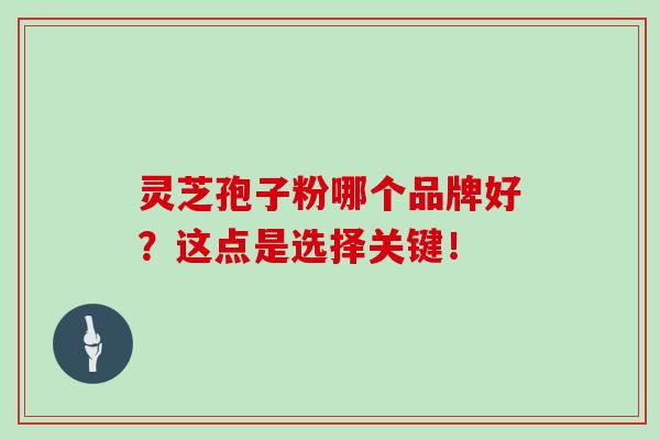 灵芝孢子粉哪个品牌好？这点是选择关键！