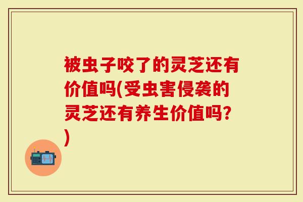 被虫子咬了的灵芝还有价值吗(受虫害侵袭的灵芝还有养生价值吗？)