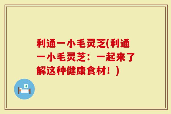 利通一小毛灵芝(利通一小毛灵芝：一起来了解这种健康食材！)