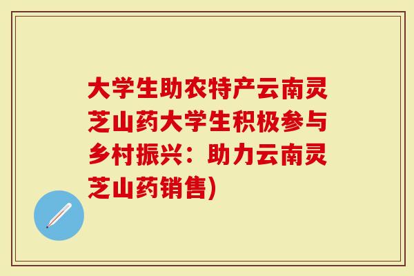 大学生助农特产云南灵芝山药大学生积极参与乡村振兴：助力云南灵芝山药销售)