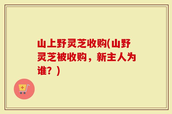 山上野灵芝收购(山野灵芝被收购，新主人为谁？)