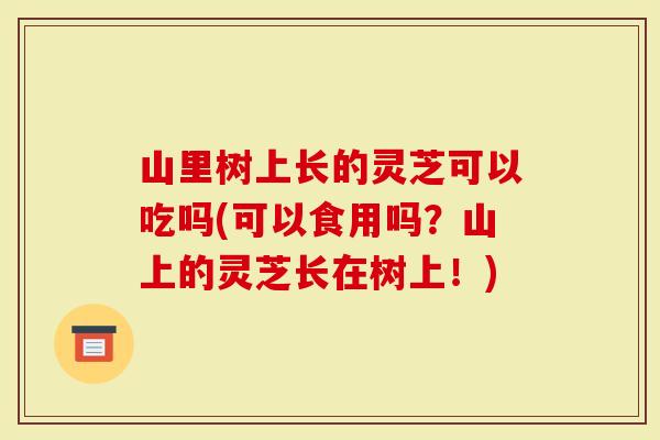 山里树上长的灵芝可以吃吗(可以食用吗？山上的灵芝长在树上！)