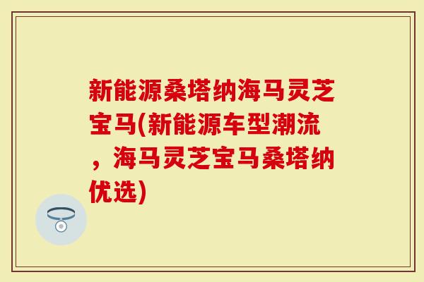 新能源桑塔纳海马灵芝宝马(新能源车型潮流，海马灵芝宝马桑塔纳优选)