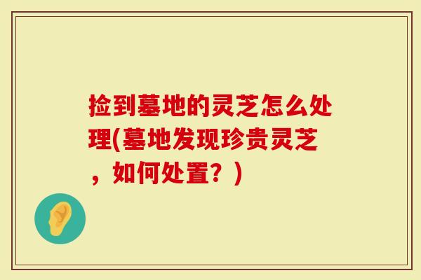 捡到墓地的灵芝怎么处理(墓地发现珍贵灵芝，如何处置？)