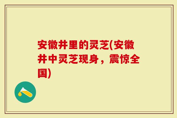 安徽井里的灵芝(安徽井中灵芝现身，震惊全国)