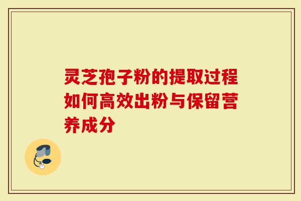 灵芝孢子粉的提取过程如何高效出粉与保留营养成分