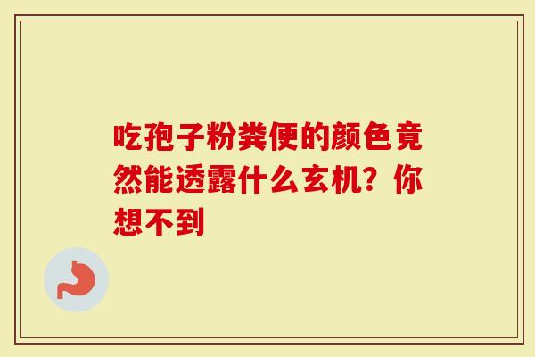 吃孢子粉粪便的颜色竟然能透露什么玄机？你想不到