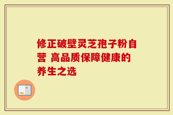 修正破壁灵芝孢子粉自营 高品质保障健康的养生之选