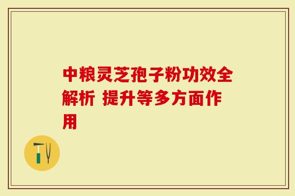 中粮灵芝孢子粉功效全解析 提升等多方面作用