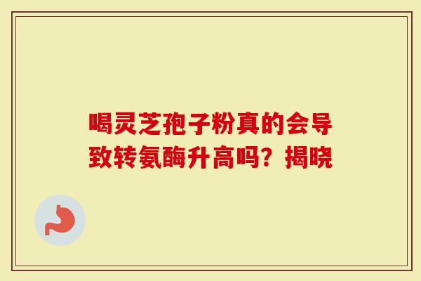 喝灵芝孢子粉真的会导致转氨酶升高吗？揭晓