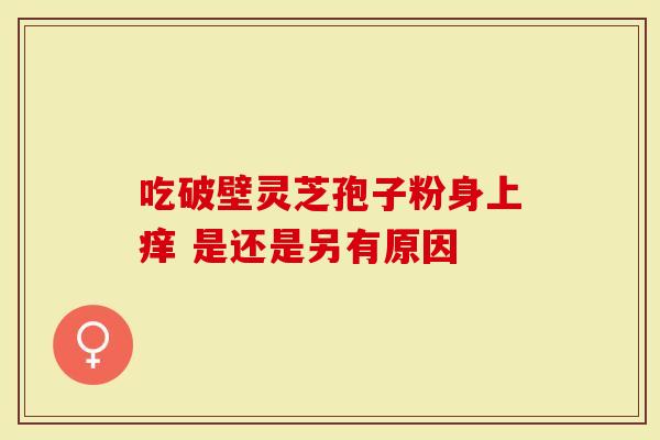 吃破壁灵芝孢子粉身上痒 是还是另有原因