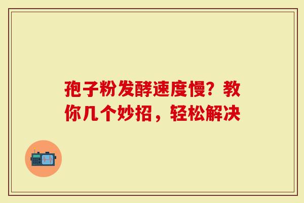 孢子粉发酵速度慢？教你几个妙招，轻松解决