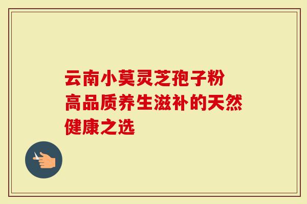 云南小莫灵芝孢子粉 高品质养生滋补的天然健康之选