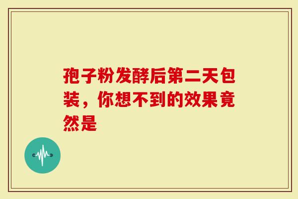 孢子粉发酵后第二天包装，你想不到的效果竟然是